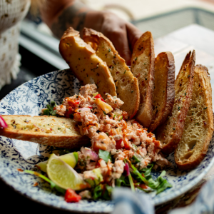 Salmon Crostini Plate